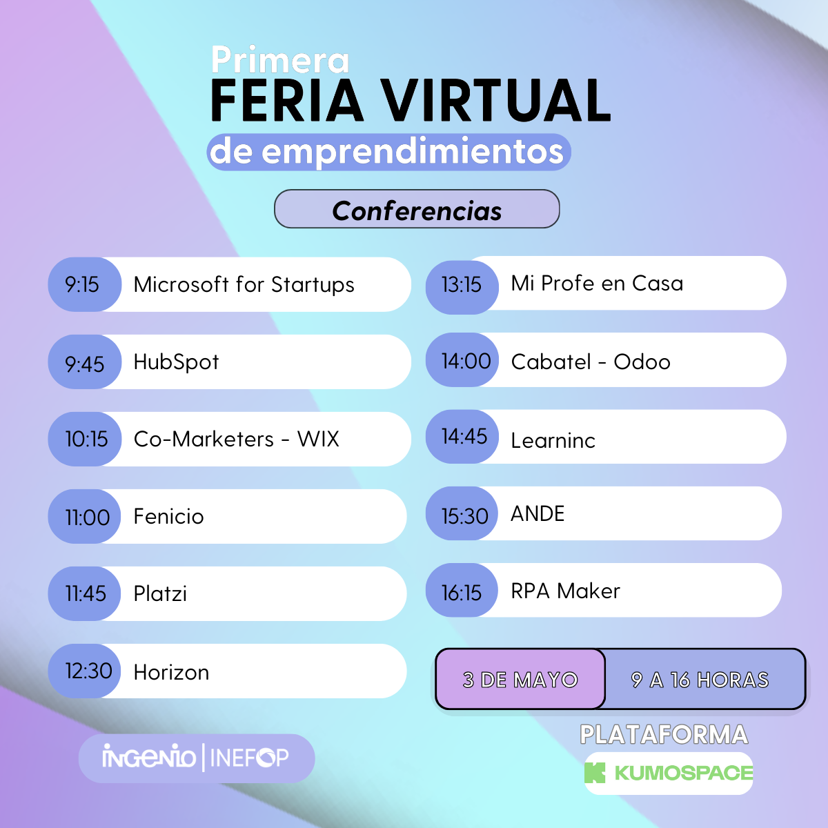 Cronograma Conferencias FERIA